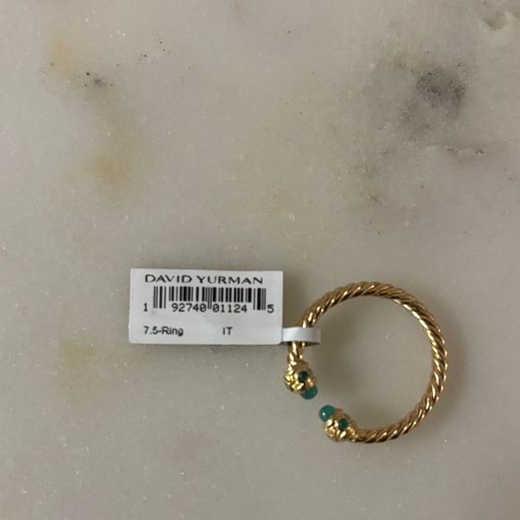 David Yurman Authentic Renaissance Ring 18k Gold with Green Emeralds (NWT) - Picture 7 of 8